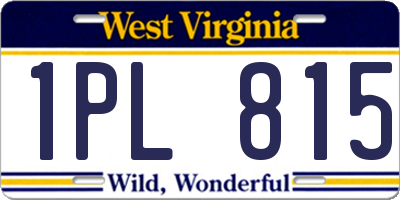 WV license plate 1PL815