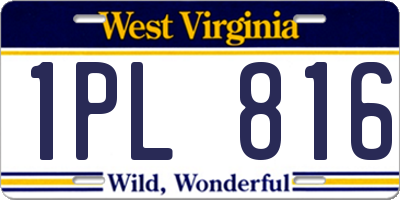 WV license plate 1PL816