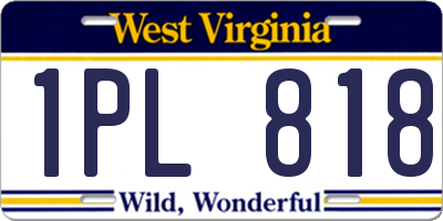 WV license plate 1PL818