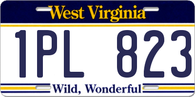 WV license plate 1PL823