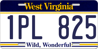 WV license plate 1PL825