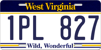 WV license plate 1PL827