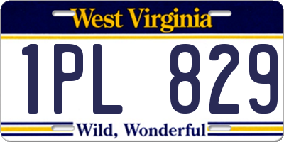 WV license plate 1PL829