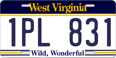 WV license plate 1PL831