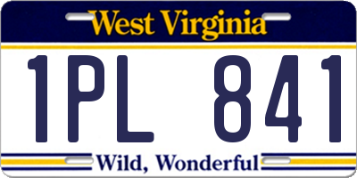 WV license plate 1PL841