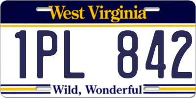 WV license plate 1PL842