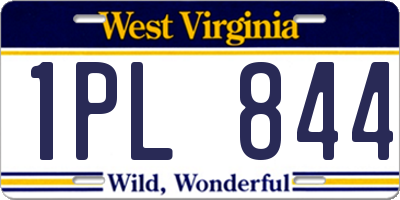 WV license plate 1PL844