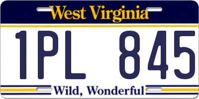 WV license plate 1PL845