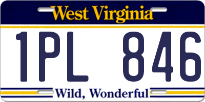 WV license plate 1PL846