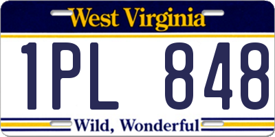 WV license plate 1PL848