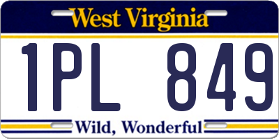 WV license plate 1PL849