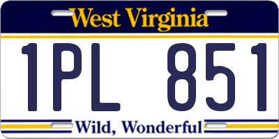 WV license plate 1PL851