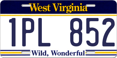 WV license plate 1PL852