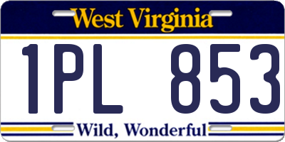 WV license plate 1PL853