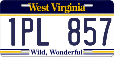WV license plate 1PL857