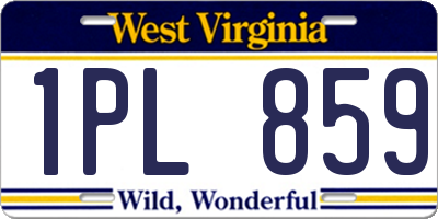 WV license plate 1PL859