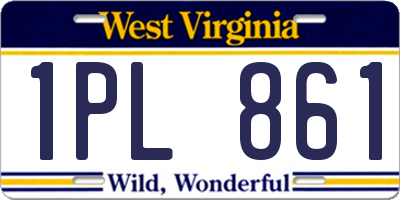 WV license plate 1PL861