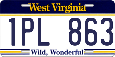 WV license plate 1PL863