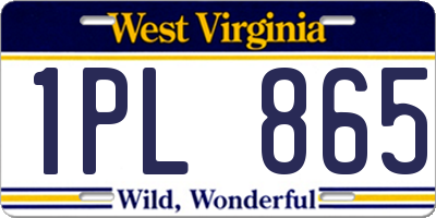 WV license plate 1PL865