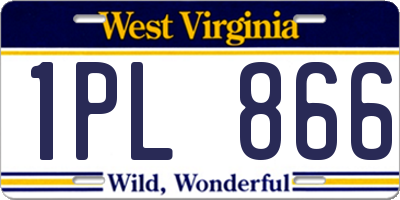 WV license plate 1PL866