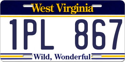 WV license plate 1PL867
