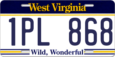 WV license plate 1PL868