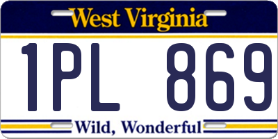 WV license plate 1PL869