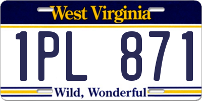 WV license plate 1PL871