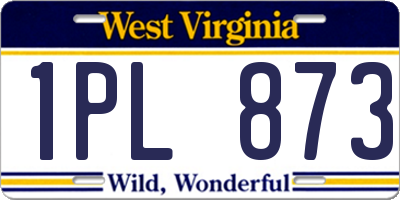 WV license plate 1PL873