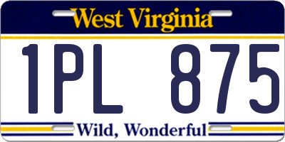 WV license plate 1PL875