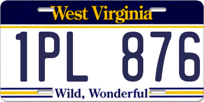 WV license plate 1PL876
