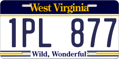 WV license plate 1PL877
