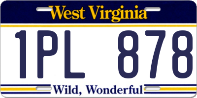 WV license plate 1PL878