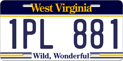 WV license plate 1PL881