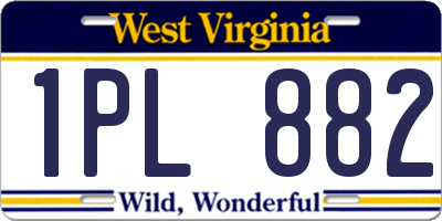 WV license plate 1PL882