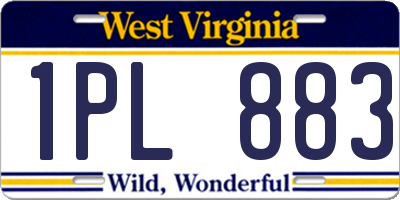 WV license plate 1PL883