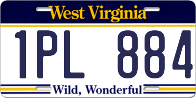 WV license plate 1PL884