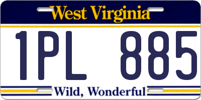 WV license plate 1PL885