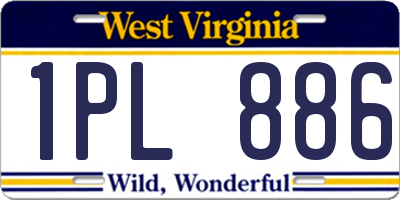 WV license plate 1PL886