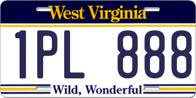 WV license plate 1PL888