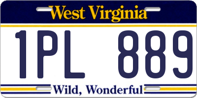 WV license plate 1PL889