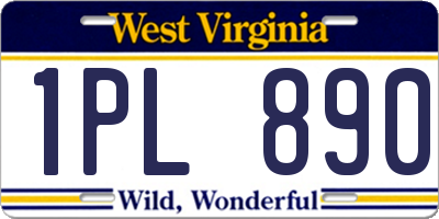 WV license plate 1PL890