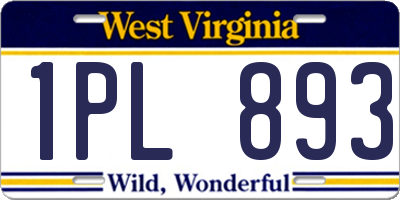WV license plate 1PL893