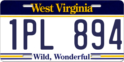 WV license plate 1PL894