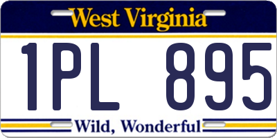 WV license plate 1PL895