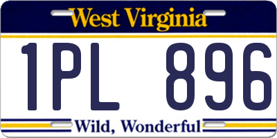 WV license plate 1PL896