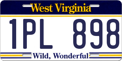 WV license plate 1PL898