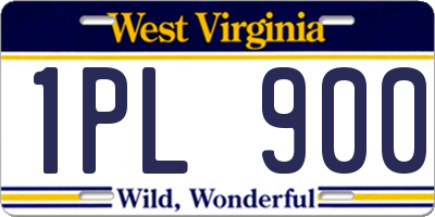 WV license plate 1PL900