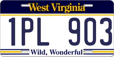 WV license plate 1PL903
