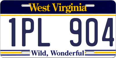 WV license plate 1PL904